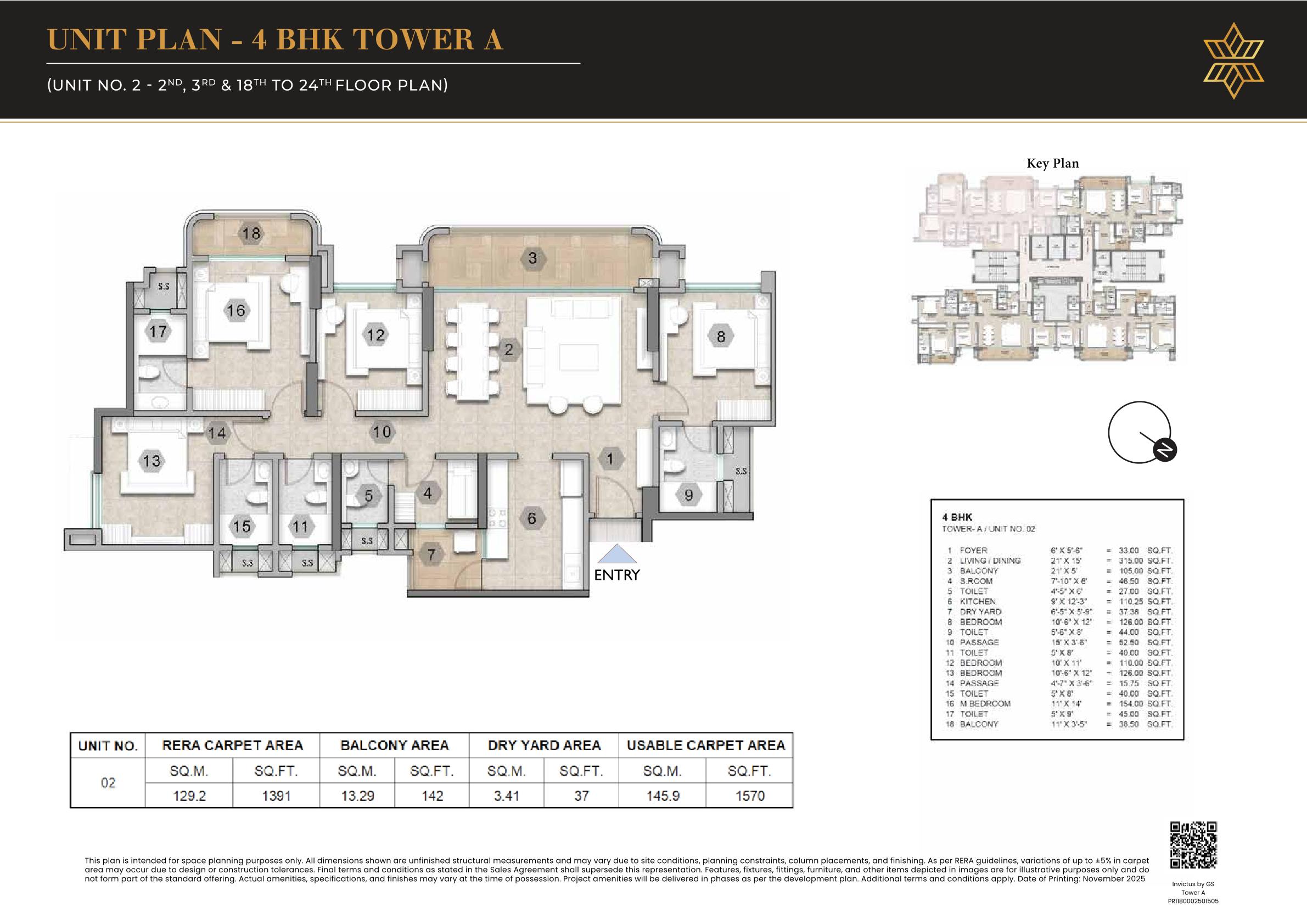 4 BHK Floor Plan